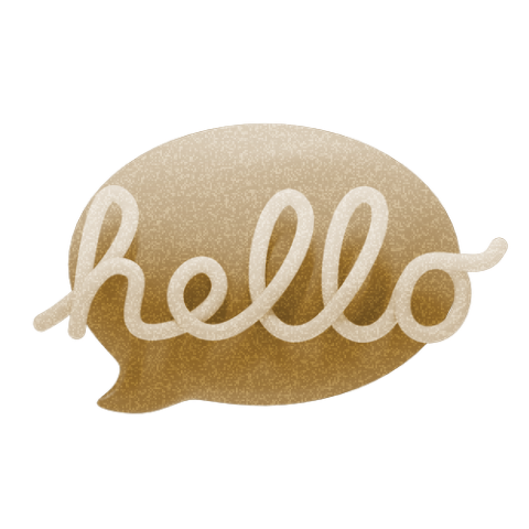 Icon of a chat bubble saying hello